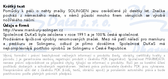 Informace o produktu:<br> SOLINGEN S304 Kleště-nehty s pružinou 14cm