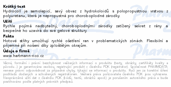 Informace o produktu:<br> Kompres Hydrocoll sterilní 5x5cm 10ks