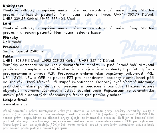 Informace o produktu:<br> Inkontinenční kalhotky Abri Form Comfort M2. 24ks