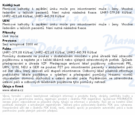 Informace o produktu:<br> Inkontinenční kalhotky Abri Form Comfort XL2. 20ks
