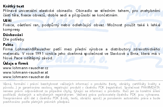 Informace o produktu:<br> Obin. elast.Lenkelast střední tah 8cmx5m/1ks