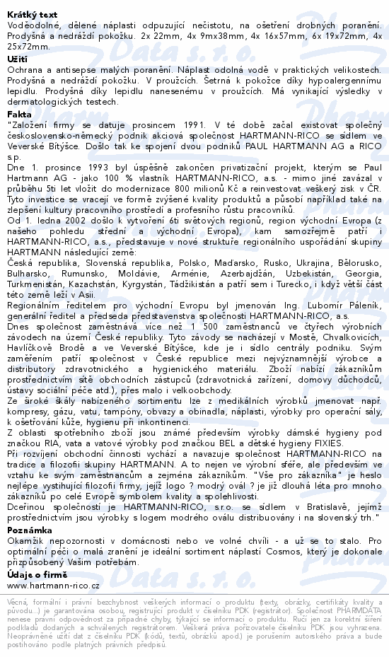 Informace o produktu:<br> Rychloobvaz COSMOS Voděodol.20ks/5vel.(Water-Res)
