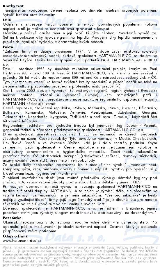 Informace o produktu:<br> Rychloobvaz COSMOS Do vody (Aqua) 10ks