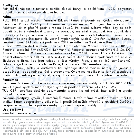 Informace o produktu:<br> Náplast poinjekční Curaplast sensitiv 2x4cm 250ks