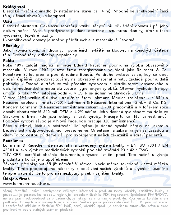 Informace o produktu:<br> Obin. elast.fix.Gekalast 10cmx4m/20ks