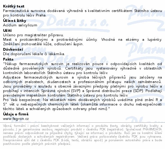 Informace o produktu:<br> Ondřejova mast 500g Fagron