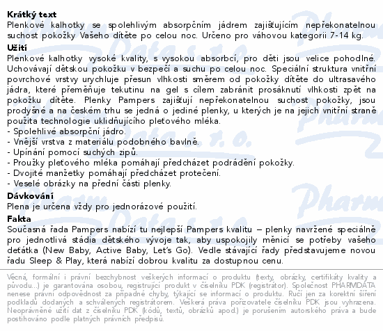 Informace o produktu:<br> Pampers Sleep&Play 4 Maxi 50ks