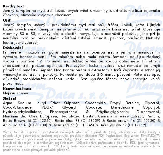 Informace o produktu:<br> Arpalit NEO šampon s extraktem z TTO 250 ml