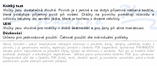 Informace o produktu:<br> Batist vložky porodnické 20ks