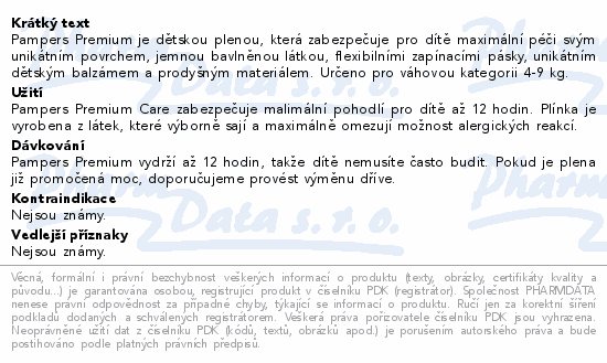 Informace o produktu:<br> Pampers Premium Care 3 Midi 60ks