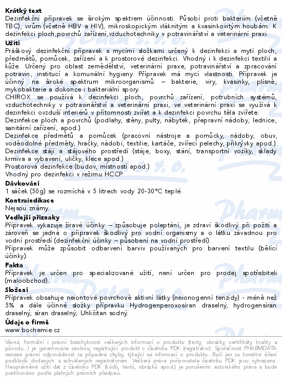 Informace o produktu:<br> Chirox 50g