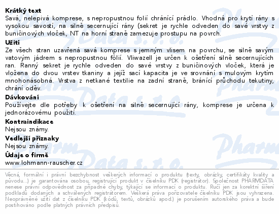 Informace o produktu:<br> Komprese Vliwazell ster.vys.absorp.10x10cm 60ks
