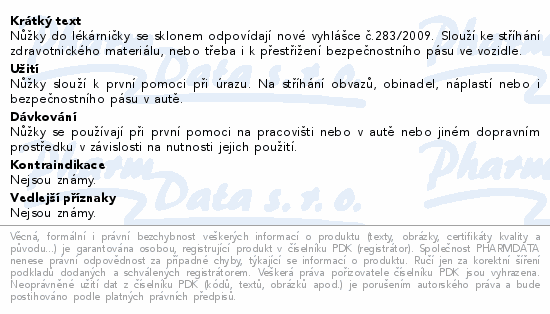 Informace o produktu:<br> Nůžky do lékárničky - se sklonem
