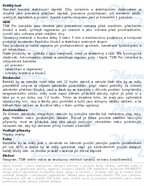 Informace o produktu:<br> Bandáž na zápěstí 2511 vel.UNIVERSAL
