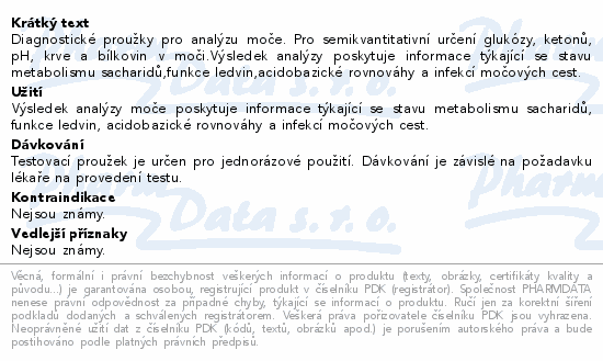 Informace o produktu:<br> Proužky diagnost. Multi 5 UrineScreen 100ks