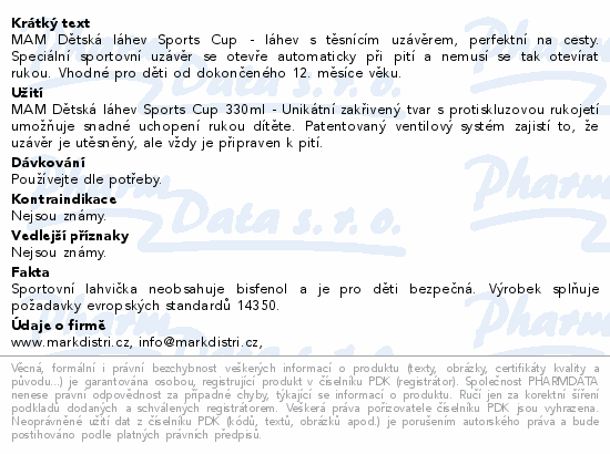 Informace o produktu:<br> MAM Hrnek Sports cup 12m 330ml