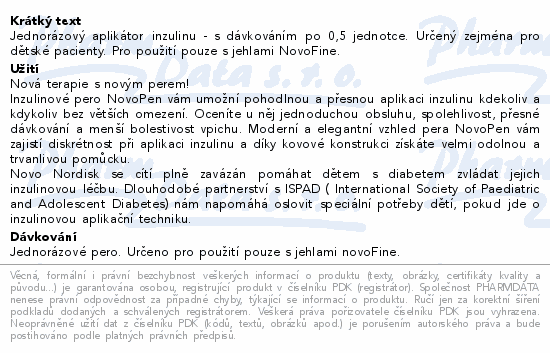 Informace o produktu:<br> Aplikátor inzulinu NovoPen Echo blue