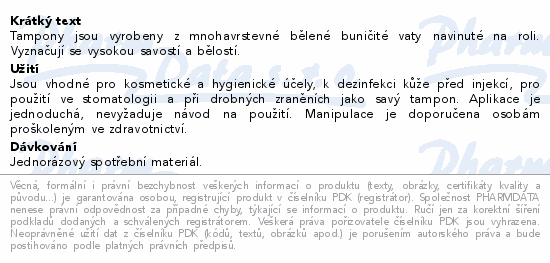 Informace o produktu:<br> Vata buničitá dělená 40x50mm/2x500ks Steriwund