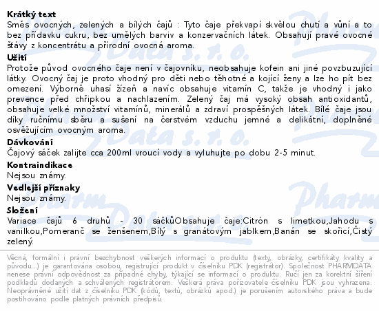 Informace o produktu:<br> Čaj LH Special Edition Pack - směs čajů 30sáčků