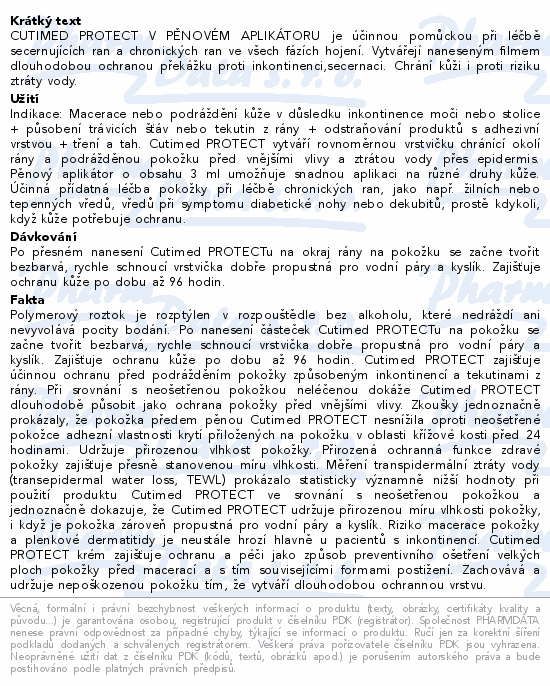 Informace o produktu:<br> Cutimed Protect pěnový aplikátor 3ml 5ks