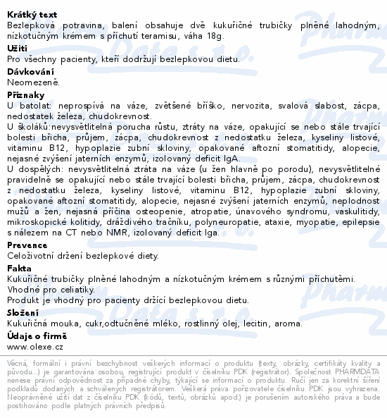 Informace o produktu:<br> Kukuřičné trubičky Alaska mléčný krém 18g
