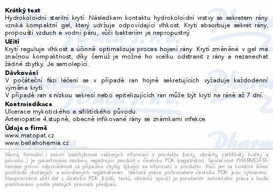 Informace o produktu:<br> Medisorb H hydrokoloidní krytí steril.10x10cm 5ks