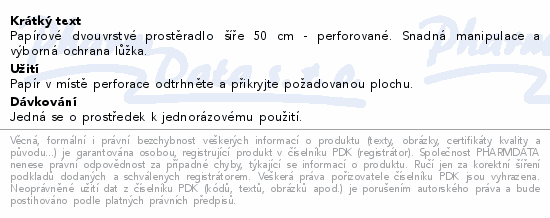Informace o produktu:<br> Papír na vyš.lůž.2 vrst. perf 50cm Steriwund