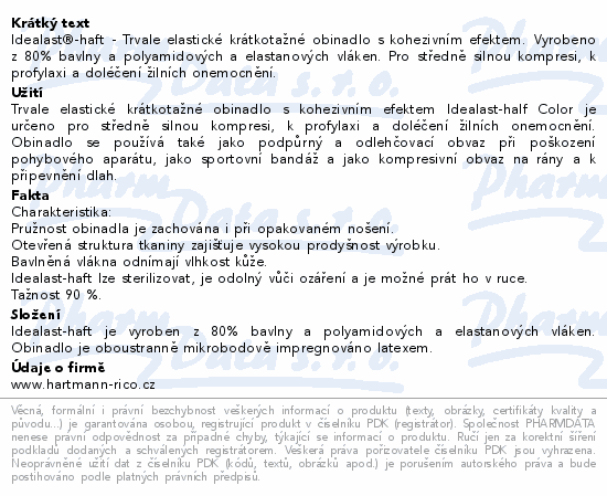 Informace o produktu:<br> Obin.elast.Idealast-haft color 6cmx4m/1ks červená