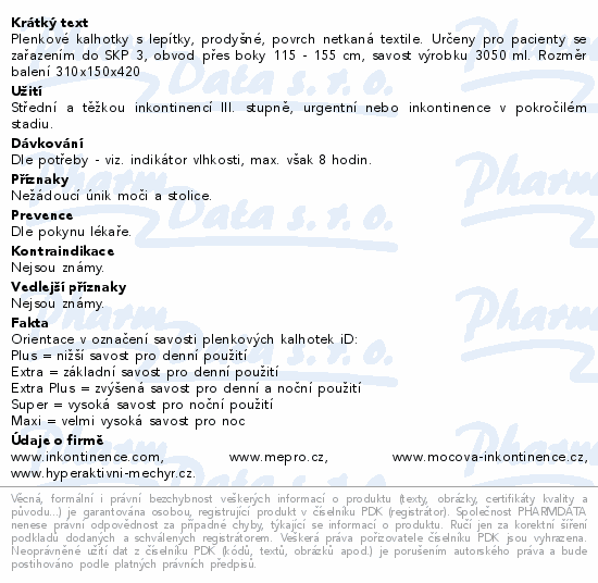 Informace o produktu:<br> iD Slip Large Extra Plus 561037028 28ks