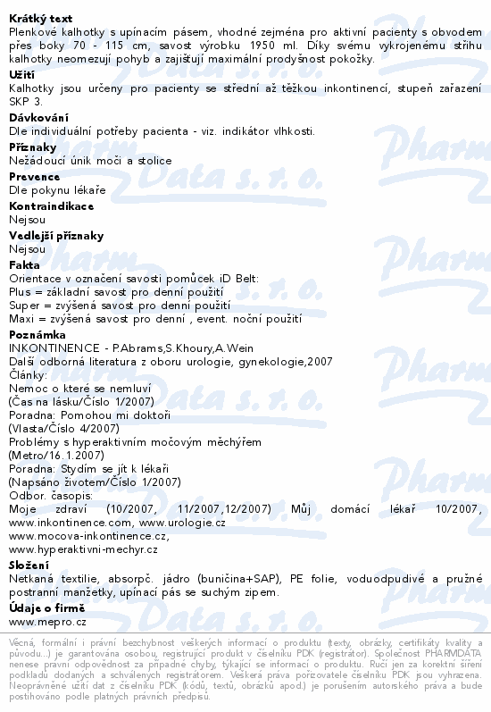 Informace o produktu:<br> iD Belt Medium Plus 5700260140 14ks