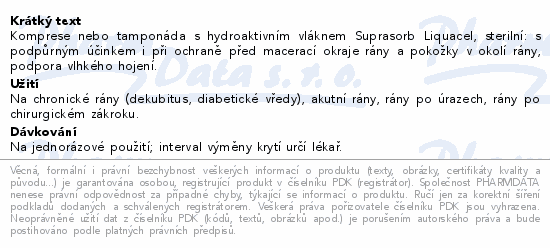 Informace o produktu:<br> Krytí Suprasorb Liquacel sterilní 5x5cm 10ks