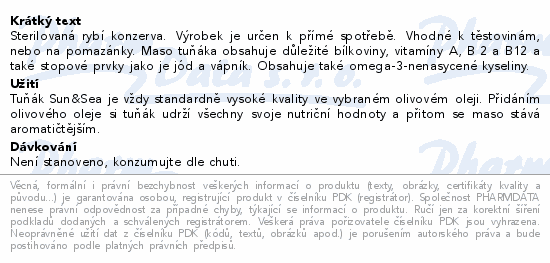 Informace o produktu:<br> Tuňák v olivovém oleji 3x80g Sun&Sea