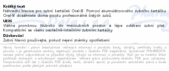 Informace o produktu:<br> Oral-B kartáčkové hlavice EB 50 Cross action 4ks