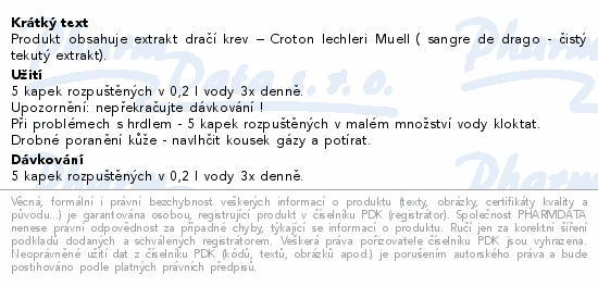 Informace o produktu:<br> Edenpharma Dračí krev 100% extrakt 30ml
