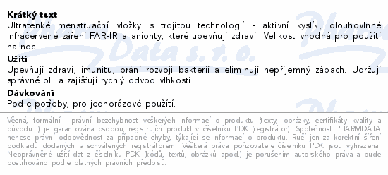 Informace o produktu:<br> Health Shuya noční vložky 8ks