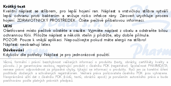 Informace o produktu:<br> Náplast WUNDmed se stříbrem 10ks