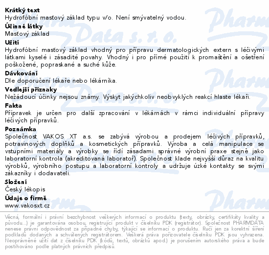 Informace o produktu:<br> Unguentum leniens 1000g CSC