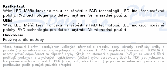 Informace o produktu:<br> Microlife Tlakoměr BP W1 Basic na zápěstí dig.aut.