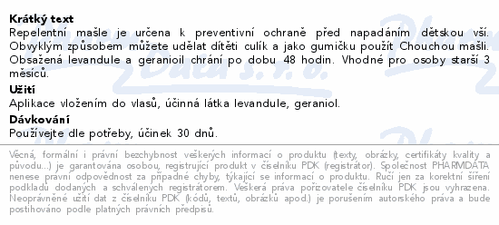 Informace o produktu:<br> Parasidose ChouChou Repelent. mašle proti vším 1ks