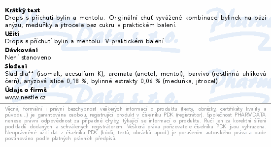 Informace o produktu:<br> HAŠLERKY Originál bez cukru 35g