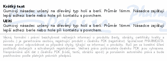 Informace o produktu:<br> Násadec na berle č.4 Steriwund