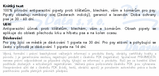 Informace o produktu:<br> Menforsan Antiparazitní pipety pro psy 2x1.5ml