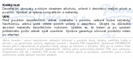 Informace o produktu:<br> mikrozid universal wipes 100ks schülke