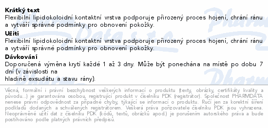 Informace o produktu:<br> UrgoTul krytí lipidokoloid.vrstva 10x10cm 10ks