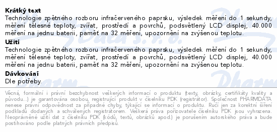 Informace o produktu:<br> TrueLife Care Q7 bezkontaktní teploměr