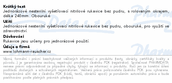 Informace o produktu:<br> Rukavice vyš. Sempercare Nitril M 100ks b.p.