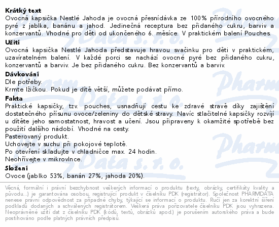 Informace o produktu:<br> NESTLÉ kapsička ovocná Jablko/Banán/Jahoda 90g 6M