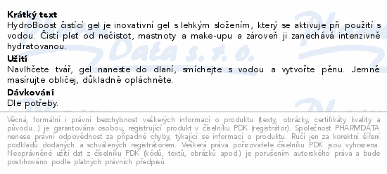 Informace o produktu:<br> Neutrogena HydroBoost Čisticí gel 200 ml