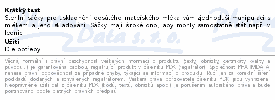 Informace o produktu:<br> Tommee Tippee Sáčky na mateřské mléko 350ml 36ks
