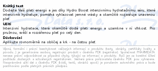 Informace o produktu:<br> Neutrogena HydroBoost intenzivní sérum 30ml